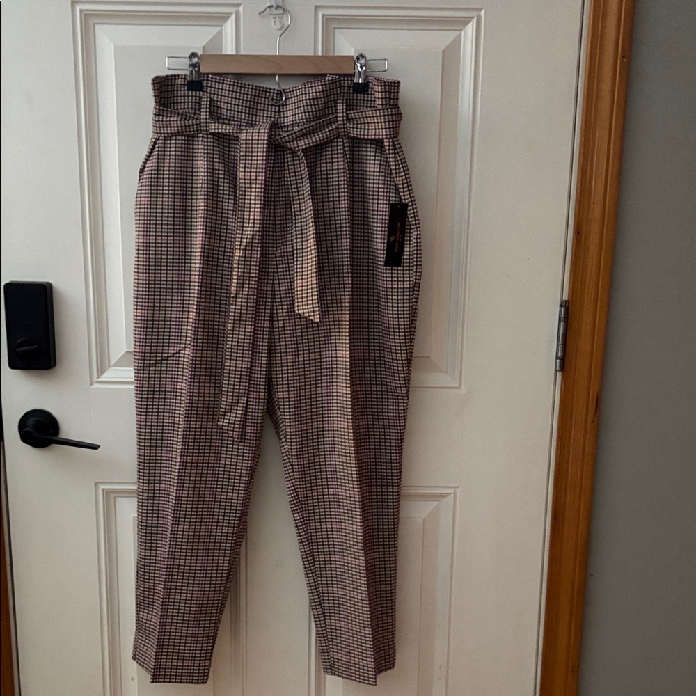 NWT Worthington Checkered Tie-Waist Pants - Picture 1 of 6